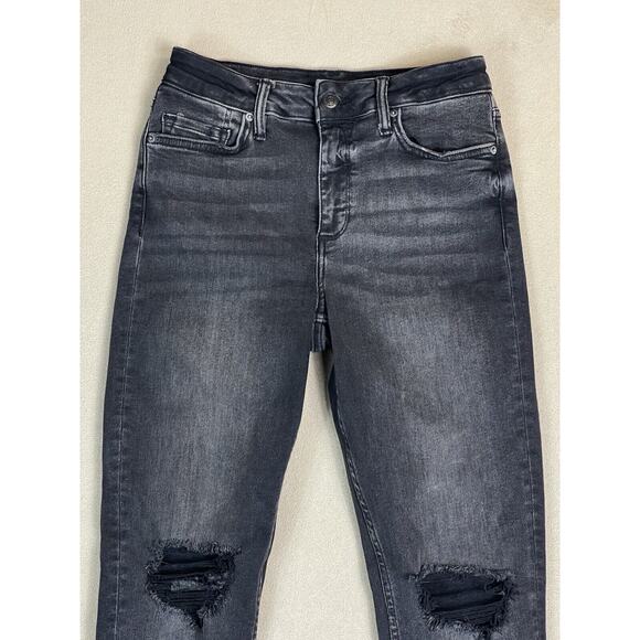 AllSaints Jeans Womens 27 Black Dax Skinny Distressed Casual Denim‎ Adult - Picture 2 of 12